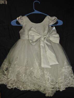 Vestido blanco elegante para niña 24 meses | Bautizo, fiesta o sesión de fotos